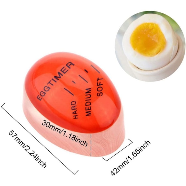 Eggkokingstimer, 4 stk eggtimer, fargeskiftende eggtimer, matlaging eggtemperatur kjøkkenhjelper