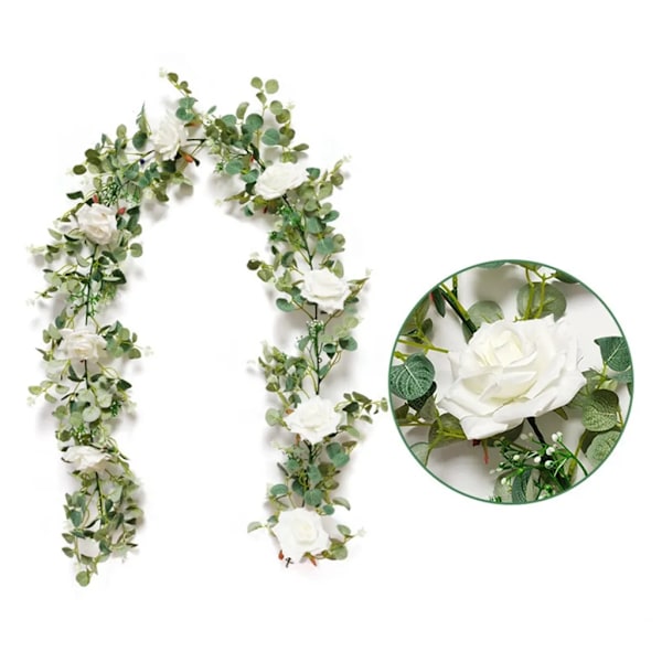 Rosegirlander girlander kunstige blomster 1,85 meter silkeblomst falsk blomst rosegirlander hengende vinbryllupsfest hagedekorasjon