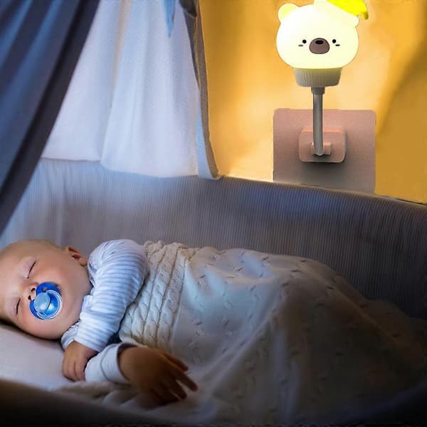 2 USB LED Björn Nattlampor för Barn, Fjärrkontroll, Julklapp