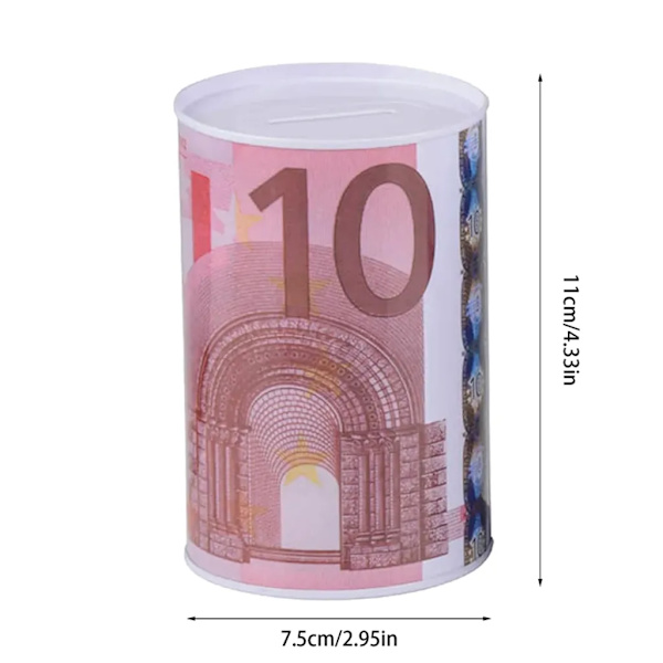 Euro design metal sparebøsser, sparebøsse, metal sparebøsse, gaveidé, 20 euro seddel mønster