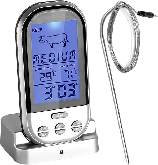 Grilltermometer Digital Radio Trådløst Kjøtttermometer Grilltermometer Grill Digitalt Termometer Temperaturområde 250 °C