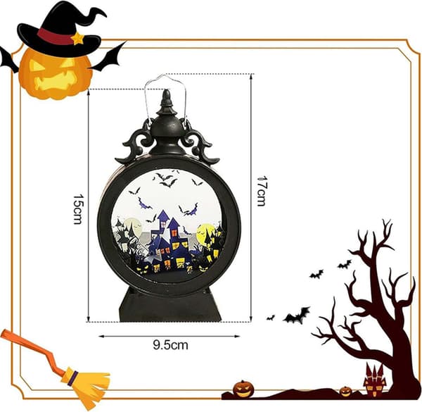 Halloween Dekoration Rund Lykta, Svart