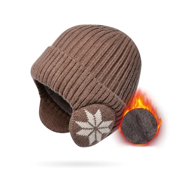 Talvihattu neulottu korvaläpät hatut(ruskea)