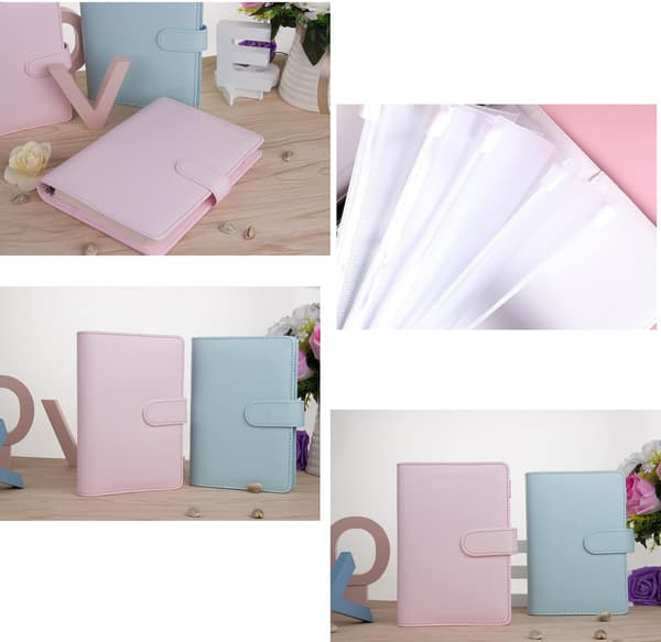 A7 Blå PU Budget Binder – 12 Kontantkuvertark, Spareorganisator
