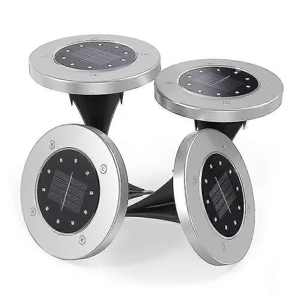 LED Solarlampor för Trädgården, Rostfritt Stål, Varmvitt, 4-pack