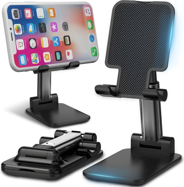 Justerbar og foldbar smartphoneholder til skrivebord, multi-vinkel foldbar