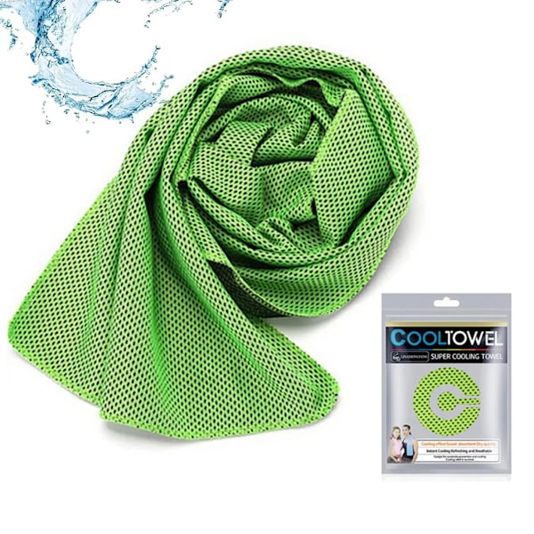 Cooling towel, microfiber sports towels, cooling, 100 x 30 cm quick-drying cooling towel for instant cooling, ice towel cooling towel (green)