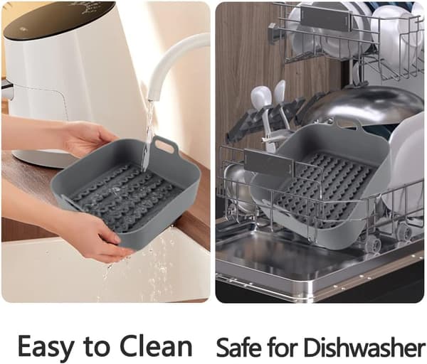 Firkantet erstatningskurv for airfryer - Grå