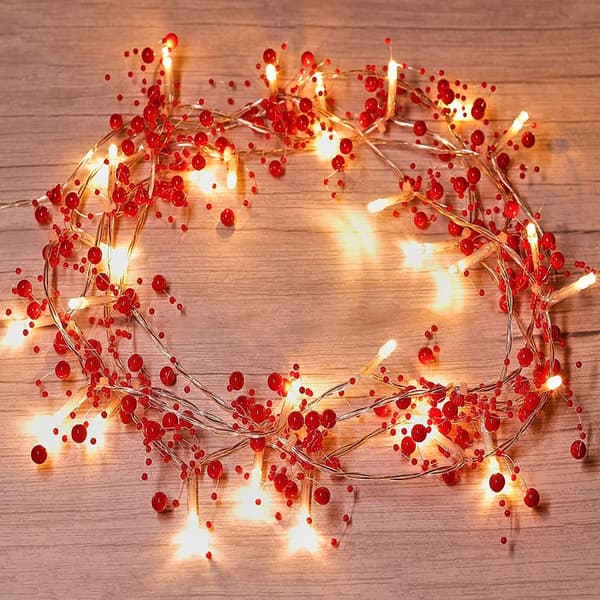 2 meter 20 LED Bær Lys Kæde, Batteri, Juletræ/Pejs