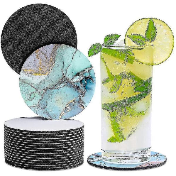 50 stk. Sublimationsblanke coasters, kompatible med gør-det-selv-håndværk, trykning af vinyl