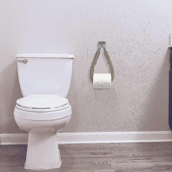 Toiletpapirholder af hamptov, gul, badeværelse/køkken