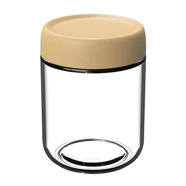 17 oz Overnight Oats-burk, Förvaringsburk med Skruvlock, Återanvändbar Glasbehållare med Lock (Beige)