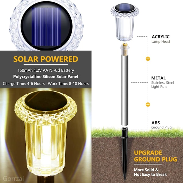 LED Solarhavelampe, Hvid