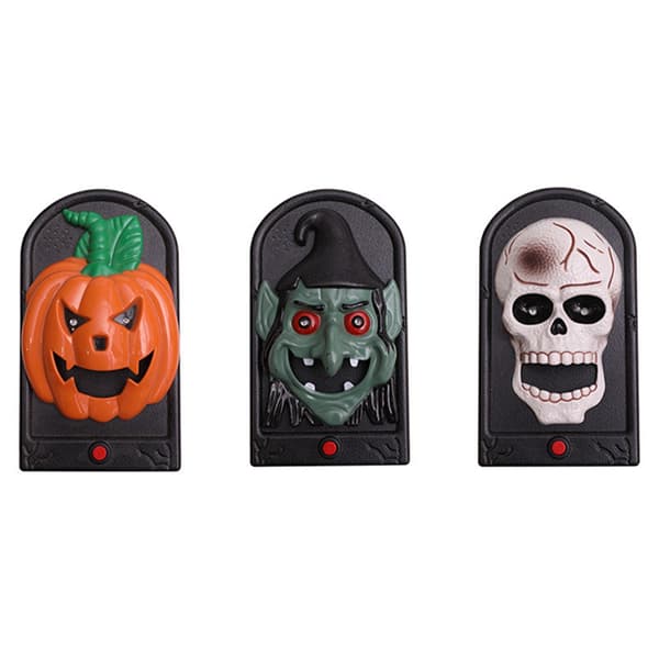 Halloween kurpitsakallo ovikellorekvisiitta, 3 kpl