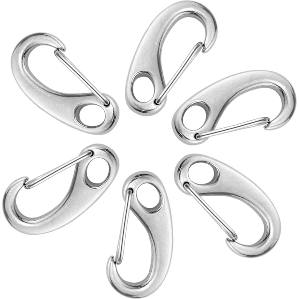 6 st bergsklättringskrokar i rostfritt stål fjäderkrokar 6 st (silver)