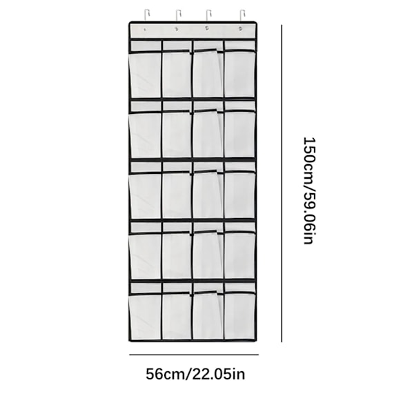 Skoholder, hengende arrangør hengende oppbevaring, med 24 rom, plassbesparende, caddyholder, skaphylle (svart)