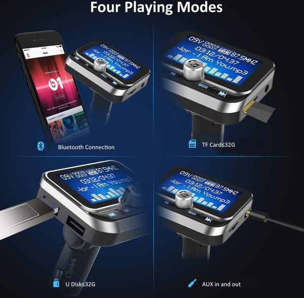 Bluetooth FM-sender bilsett – dobbel USB-lader, fjernkontroll, håndfri