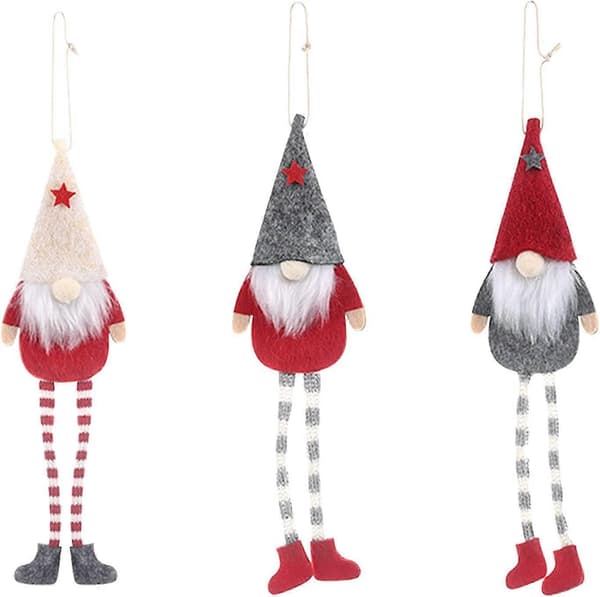 6 Hängande Tomtedockor, Ansiktslös Plysch, Julfest Hem
