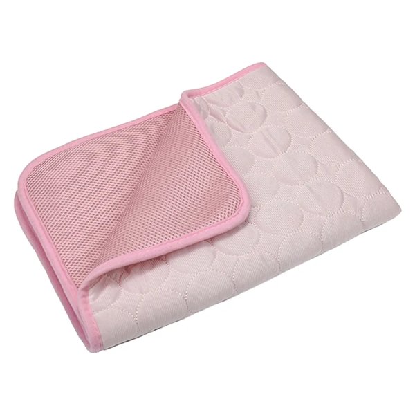 Køleunderlag Vaskbar Skridsikker Blød Hundeunderlag til Kæledyr Sommer (Pink, S-50X40cm)