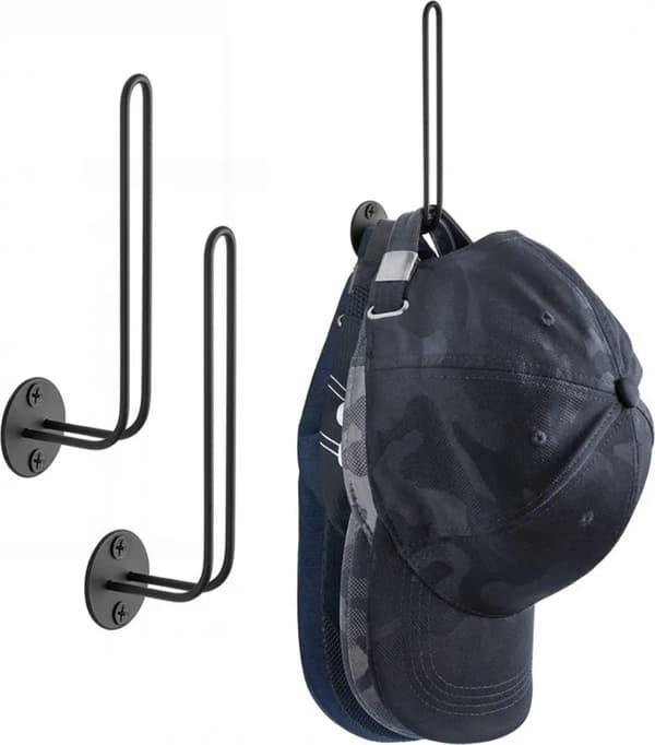 2 stk. Hat Holder Cap Holder Cap Holder Hat Rack Baseball Cap Organizer Vægmonteret Hat Rack (Sort)