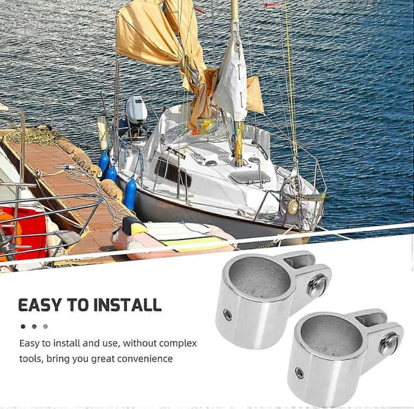 Båttopp Skyve Yacht Visir Tilbehørsbrakett Adapter (Sølv) (2 stk)