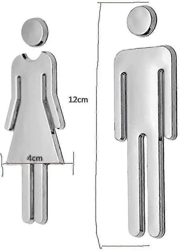 12x4 cm toiletskilt til dør, toiletskilt, toiletstickers til mænd og kvinder