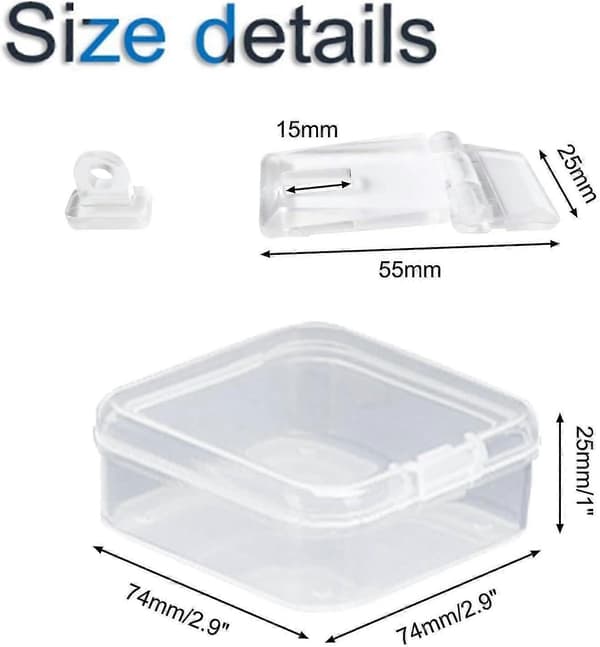 10 stk. 25*55 mm akrylhængselspænder, mini transparente plastikhængselspænder