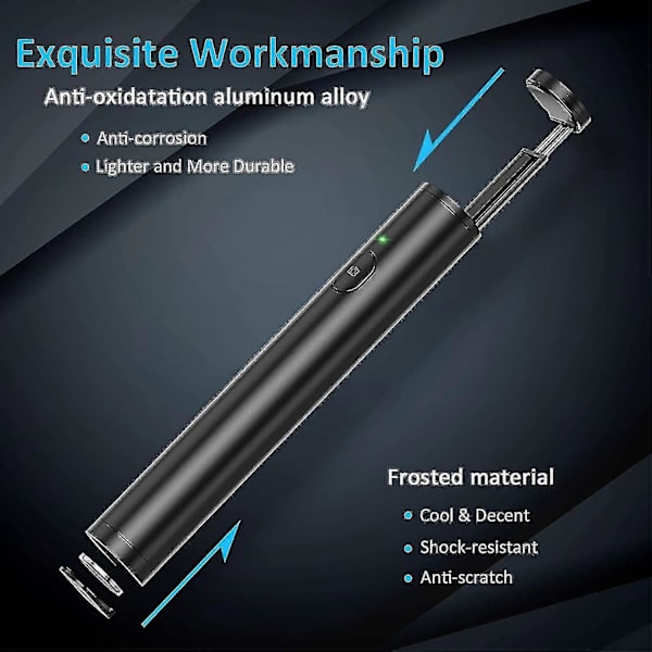 Bluetooth Selfie Stick, Aluminium, Fickformat, iPhone/Samsung