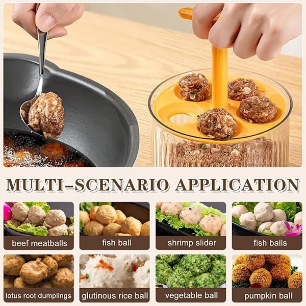 Köttbulleformare, Köttbulleformare, Köttbulleformare Köksverktyg för att göra extruderade köttbullar, Orange