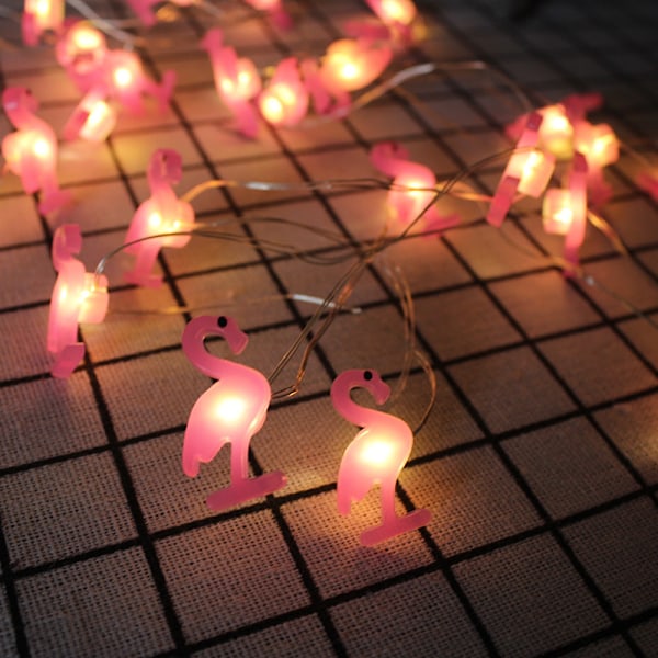 2M Mini LED Pærer Flamingo/Enhjørning/Ananas Lys Sommer Hawaiiansk Fest Stjernelys Roset Bryllupsfest Dekorationer
