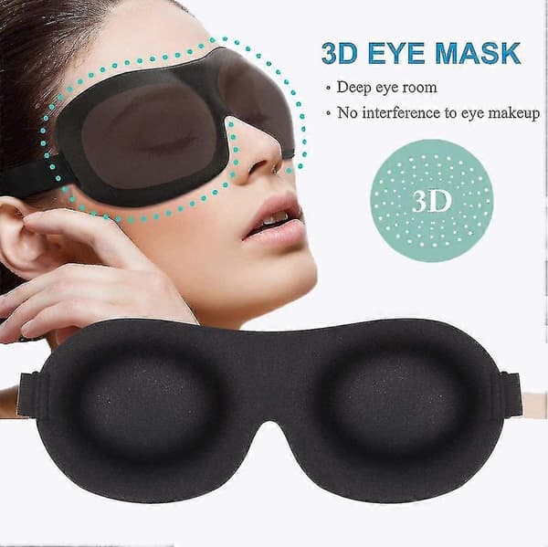 Sovmask 3-pack, uppgraderad version 3D-kontur mörkläggningsmask