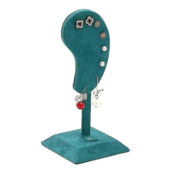 Mode Ørering Display Stand Flerfarvet Microfiber Øreringe - Grøn