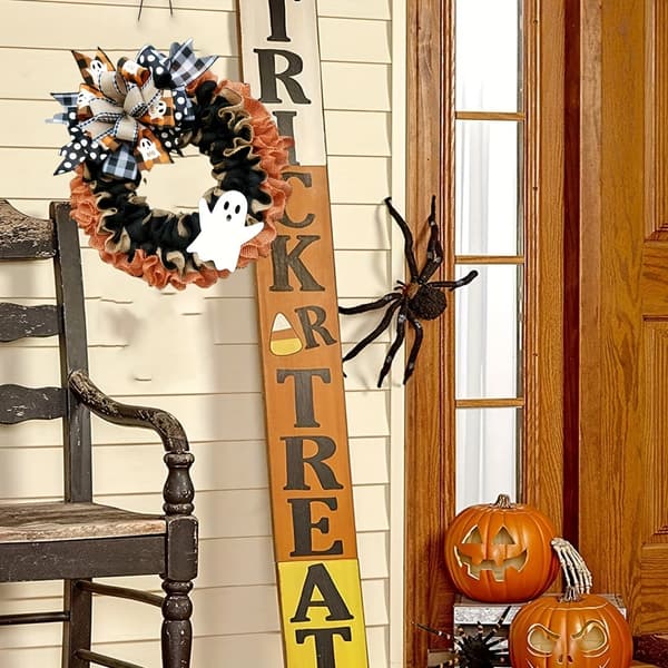 40 cm Spøgelse Halloween Dørkrans – Indendørs/Udendørs Spøgelseshusindretning