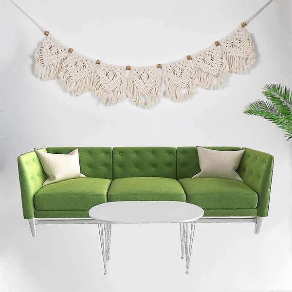 110 cm Geometrisk Macramé Vægophæng, Boho Hjemme-/Bryllupsindretning