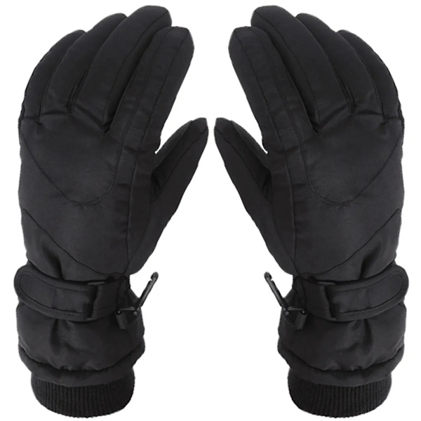 Skigloves for barn, vanntette og vindtette snøhansker, ensfargede vinterhansker (størrelse S)