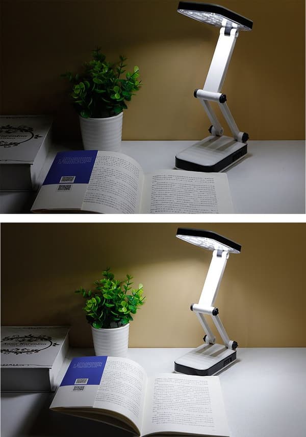LED foldbar skrivebordslampe med justerbar lysstyrke, studerende julegave