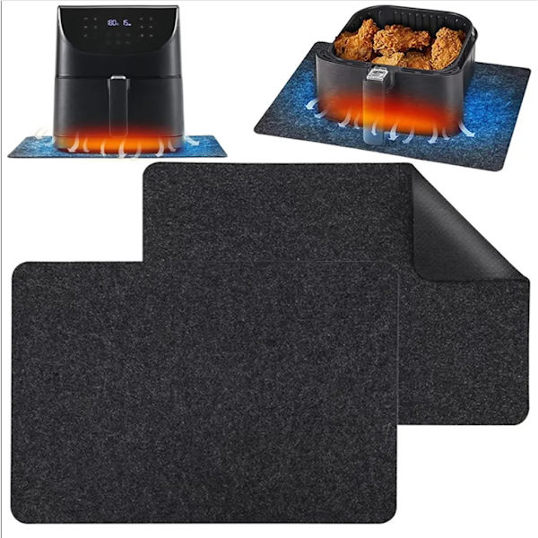 3-pakke varmebestandig matte for airfryer, varmebestandig matte for beskyttelse av benkeplate, kaffemaskinmatte