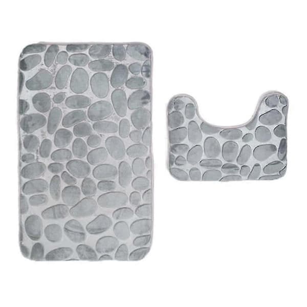 Sklisikkert baderomsmatte-sett, pustende baderomsmatte i memory foam