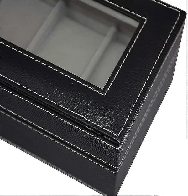 Klockbox Smyckeskrin: Klockförvaringsdisplaybox - Svart