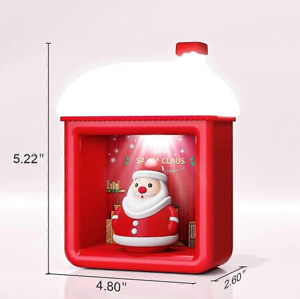 3D Julemand Sengelampe USB, 3 Lysstyrker, Genopladelig, Jul