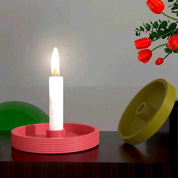 2x Silikonform Ljusstake, Rund Form Ljusstake, Harts Epoxy DIY Silikon Ljusform (Stor + Liten)