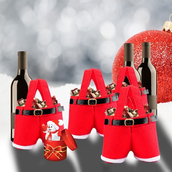 Juldekorationer, presentpåsar, 8 stycken, godispåsar, jultomtebyxor stil, underbara godispåsar