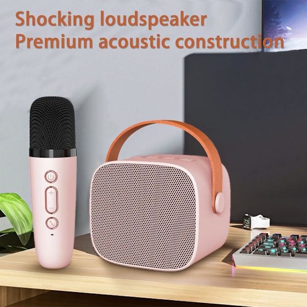 Bärbar högtalare med mikrofon, bärbar karaoke, utomhuscamping, trådlös Bluetooth mobilhögtalare