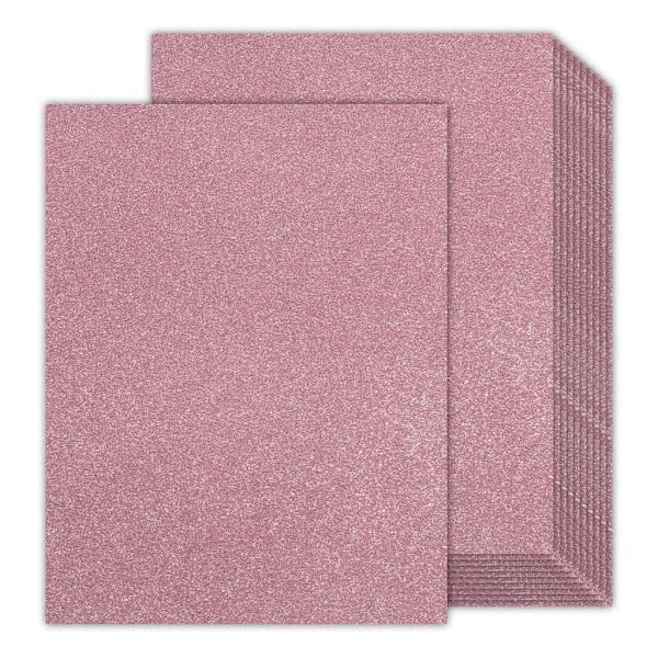10 Ark Glitter Foamgummi, A4 Självhäftande Glitter Foam Guld Silver Foamgummi Glitterpapper för Barnkorttillverkning (Roséguld)