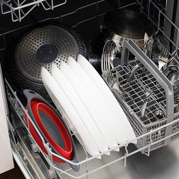 Hopfällbar tratt 2-pack rund silikon köksil - 1 stor 1 liten, perfekt för att sila pasta, grönsaker och frukt, 2-pack