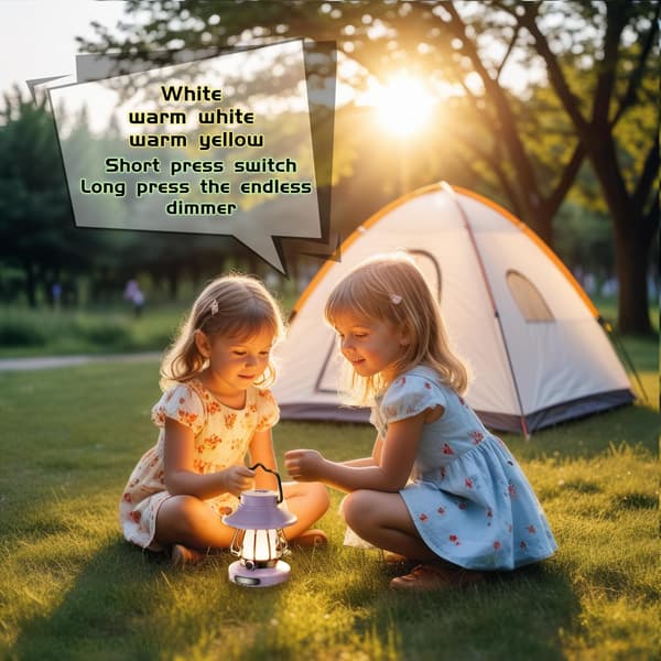 Utomhus campinglykta, lila