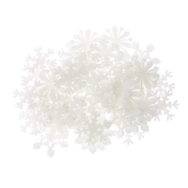 100 st Lysande Jul Snöflingor 3D Väggdekaler Fluorescerande Väggdekaler Sovrum Barnrum Dekaler
