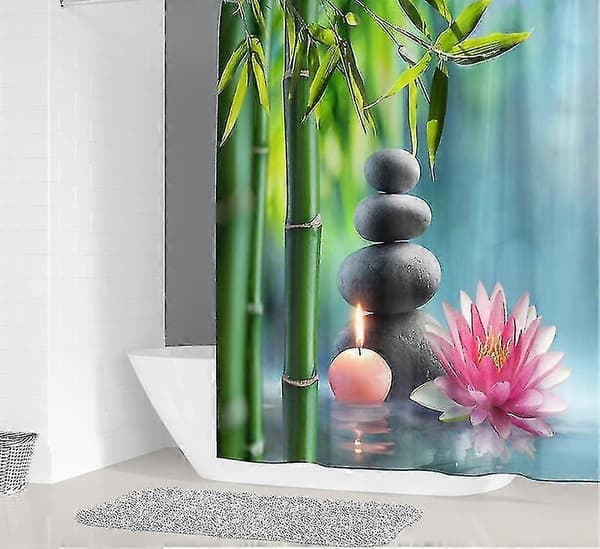 Bambus Buddha vanntett og muggbestandig dusjforheng B200xh180cm