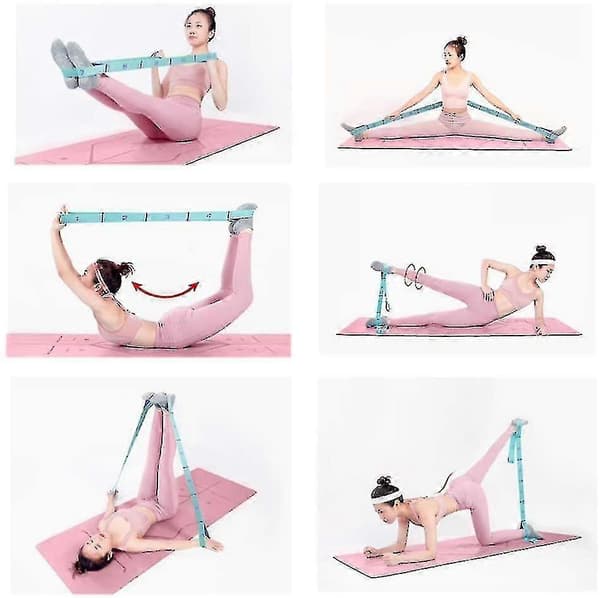 Stretchband hamstring stretcher elastiskt fitnessband med vadderad bärrem för benövningar