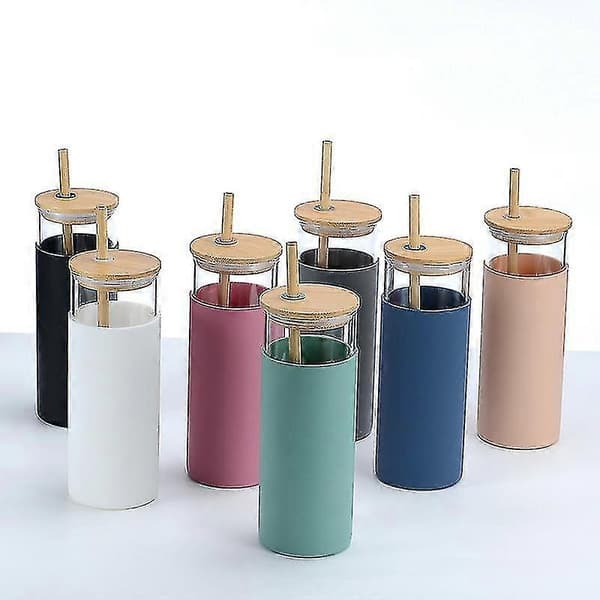 Silikone sleeve glas drikkekop Valentinsdags gave glas til hende